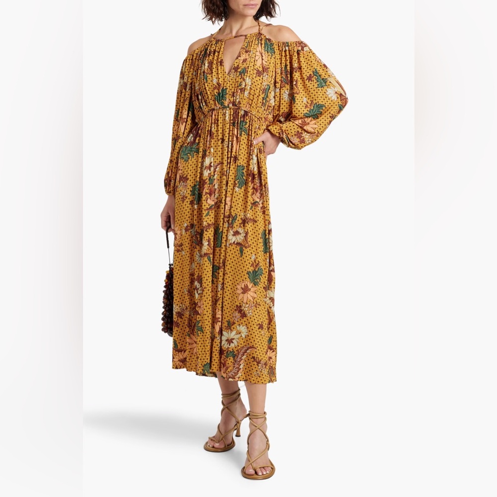 ULLA JOHNSON./.Noemi Cold Shoulder Midi Dress